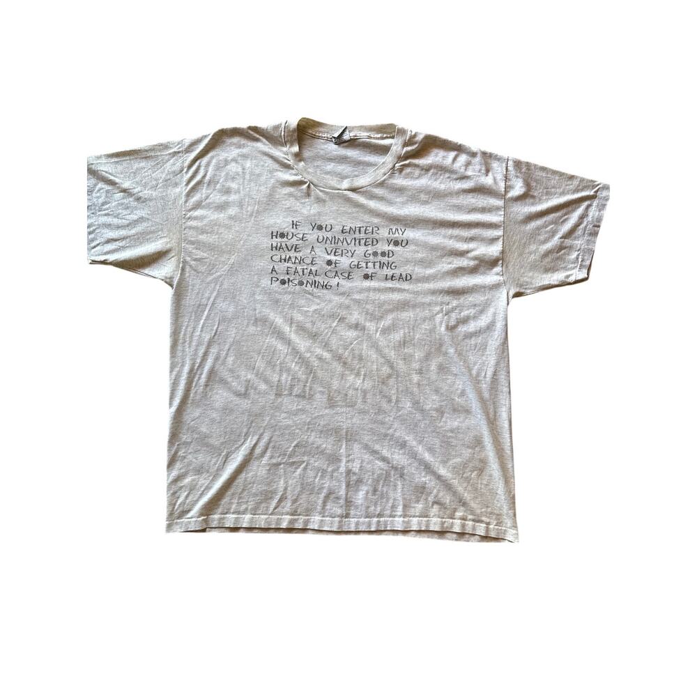 Vintage Gun Rights Humor USA Made Single Stitched XXXL Cal-Cru Heather Gray Tee